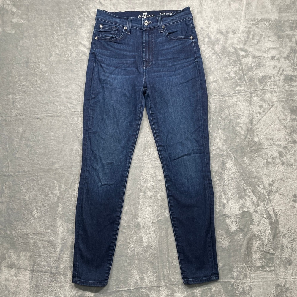 7 For All Mankind Gwenevere Jeans Womens Blue High Waist Ankle Skinny Denim 27